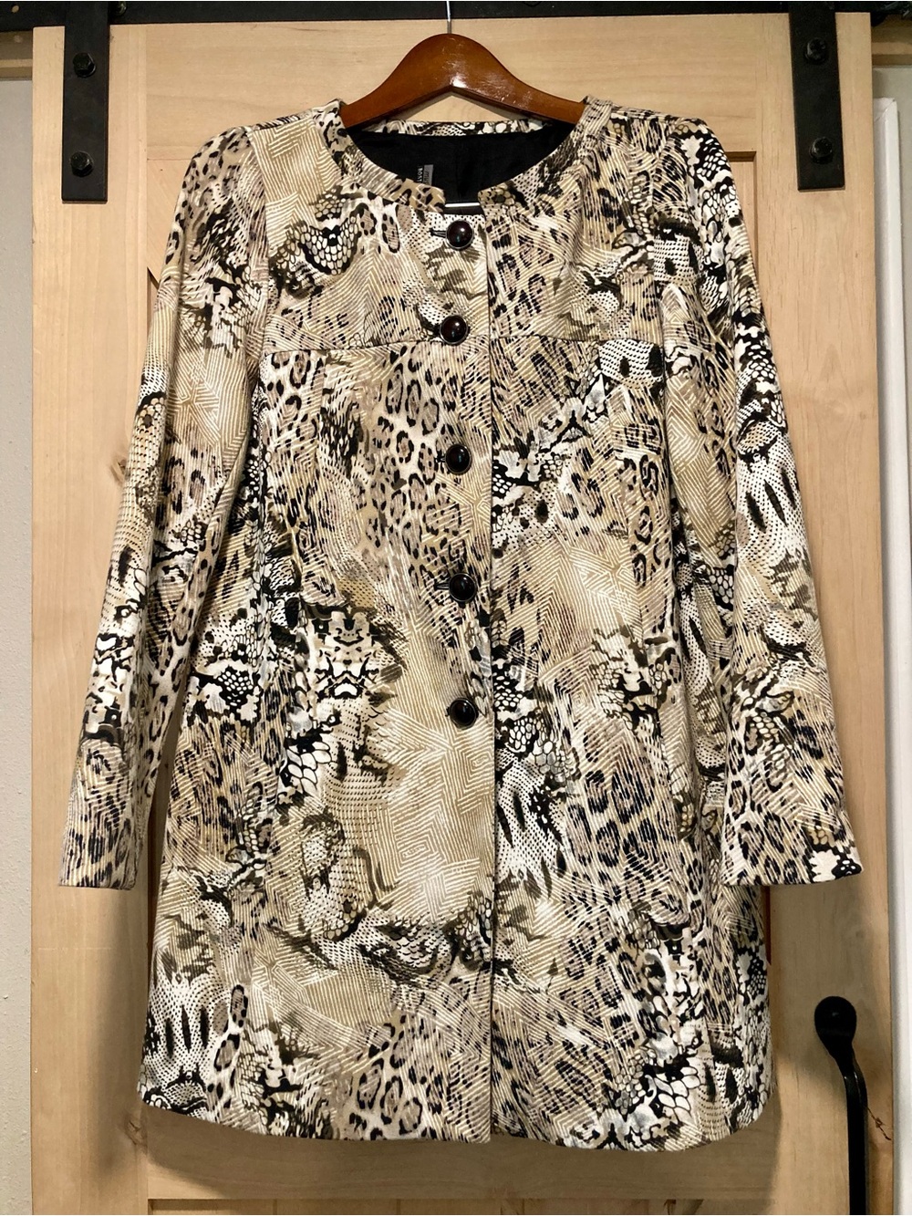 Muse for Boston Proper Women’s Long Jacket Size 10 Lined Multicolor Animal Print